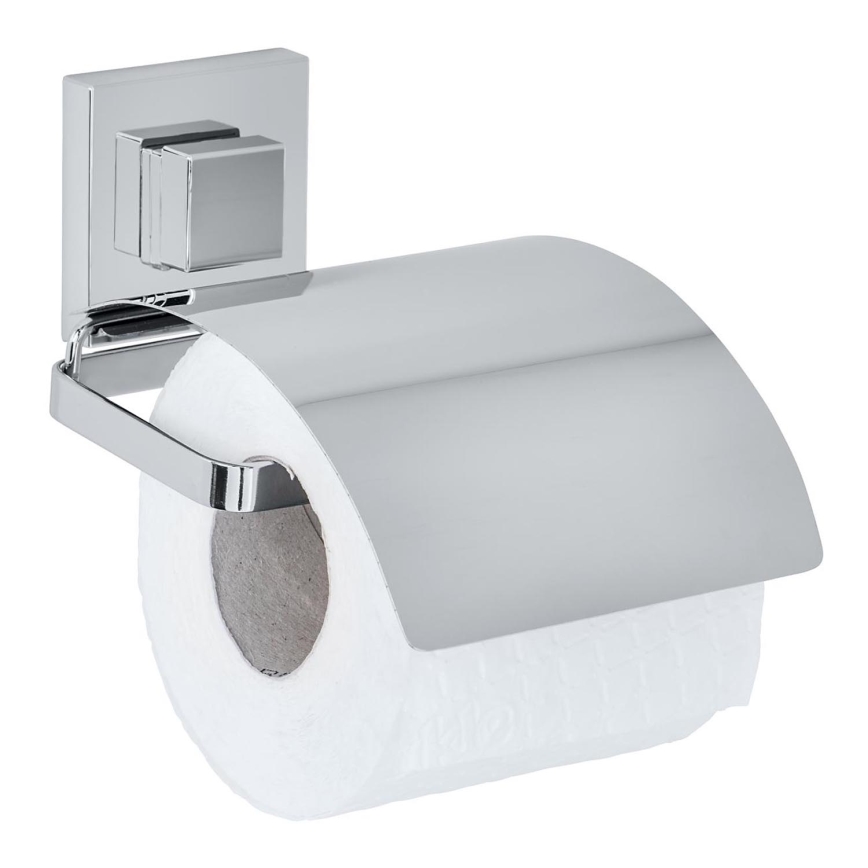 WENKO 22696100-Porta carta igienica VACUUM-LOC QUADRO ED 13x14 cm cromo lucido