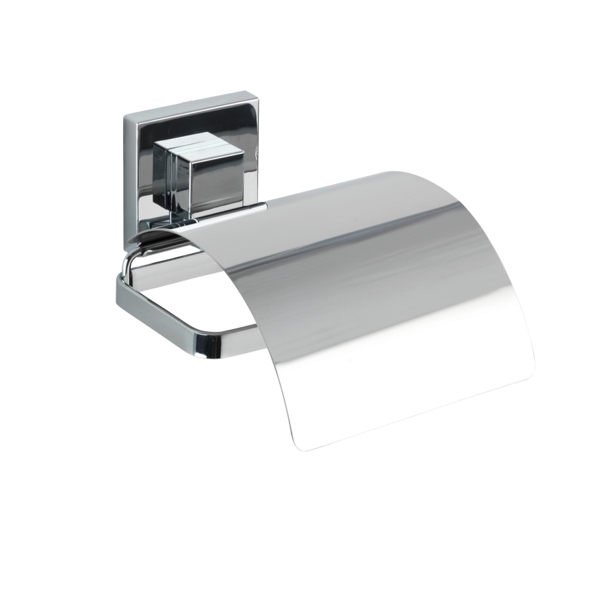 WENKO 22696100-Porta carta igienica VACUUM-LOC QUADRO ED 13x14 cm cromo lucido