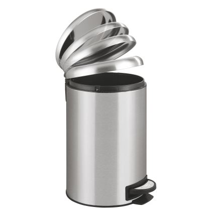WENKO 22703100 - Cestino LEMAN 25x38 cm acciaio inox satinato/nero