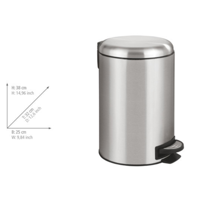 WENKO 22703100 - Cestino LEMAN 25x38 cm acciaio inox satinato/nero
