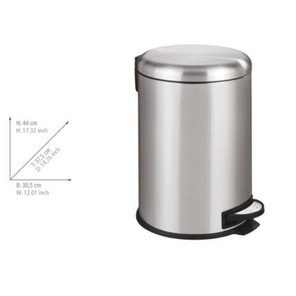 WENKO 22704100 - Cestino LEMAN 30,5x44 cm inox/satinato/nero