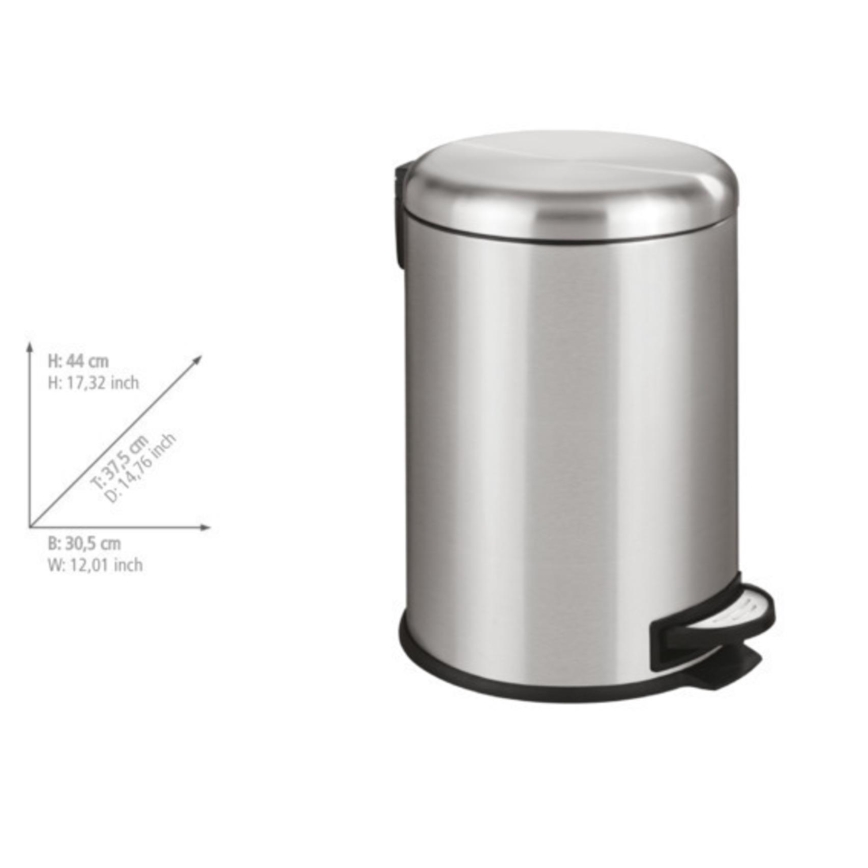 WENKO 22704100 - Cestino LEMAN 30,5x44 cm inox/satinato/nero