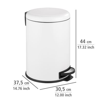 WENKO 22708100 - Cestino LEMAN 30,5x44 cm bianco/nero