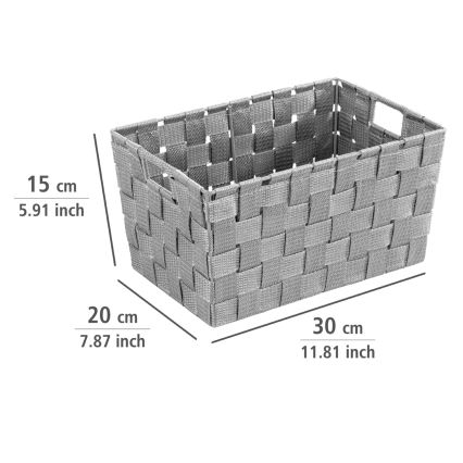 WENKO 22791100 - Cesto ADRIA 30x20 cm grigio