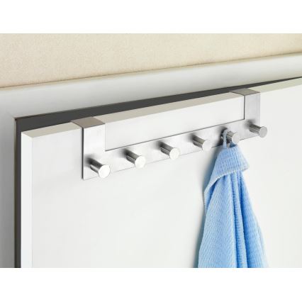 WENKO 22804100-Appendiabiti CELANO 39x11 cm inox/argento