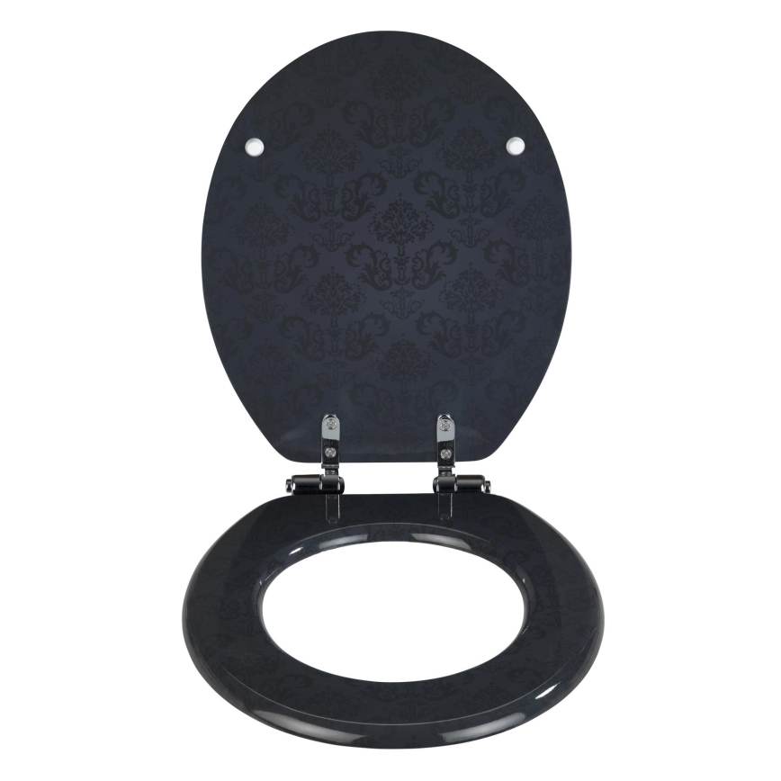 WENKO 22977100-Sedile WC BELLEVUE 35,5x42,5 cm antracite/argento
