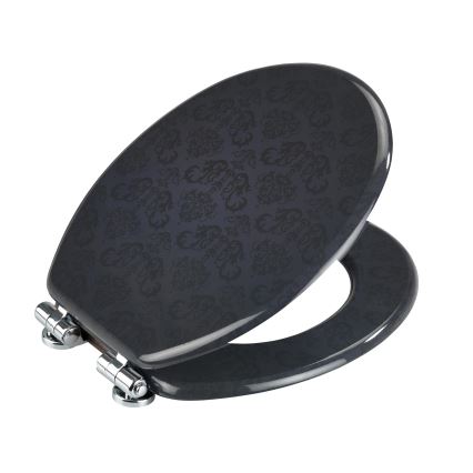 WENKO 22977100-Sedile WC BELLEVUE 35,5x42,5 cm antracite/argento
