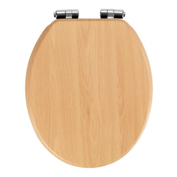 WENKO 22979100 - sedile WC Faggio naturale 35,5x42,5 cm marrone/argento