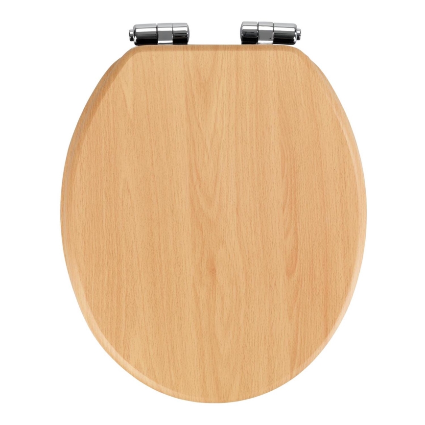 WENKO 22979100 - sedile WC Faggio naturale 35,5x42,5 cm marrone/argento