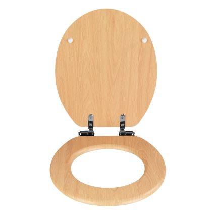 WENKO 22979100 - sedile WC Faggio naturale 35,5x42,5 cm marrone/argento