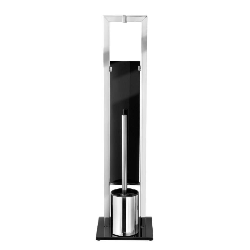 WENKO 22983100 - Scopino WC RIVALTA 18x70 cm acciaio inossidabile/argento/nero