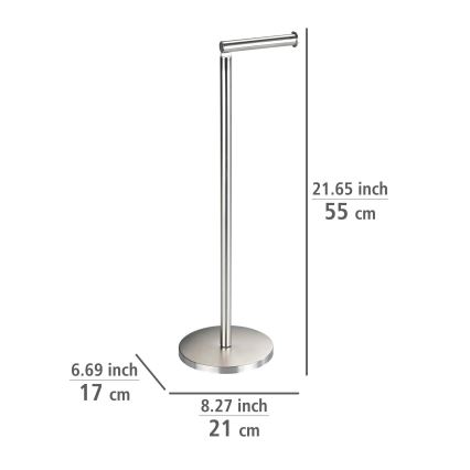 WENKO 22985100 - Portarotolo per carta igienica 21x55 cm in acciaio inox/argento
