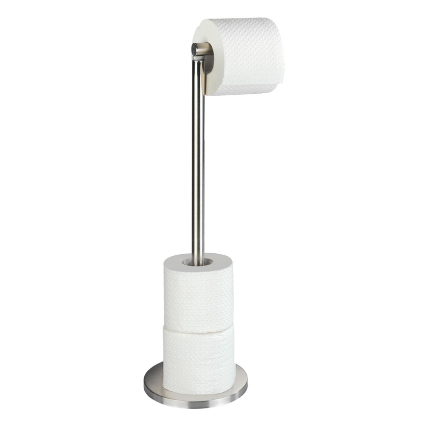 WENKO 22985100 - Portarotolo per carta igienica 21x55 cm in acciaio inox/argento