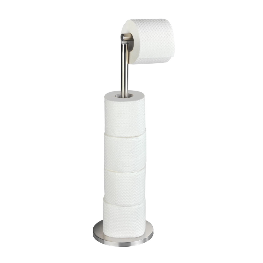 WENKO 22985100 - Portarotolo per carta igienica 21x55 cm in acciaio inox/argento