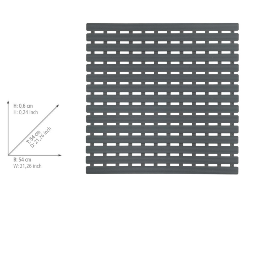 WENKO 23125100-Tappetino doccia antiscivolo ARINOS 54x54 cm grigio/grigio