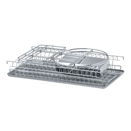 WENKO 2329100 - Scolapiatti DUO 21x33 cm in acciaio inox/argento