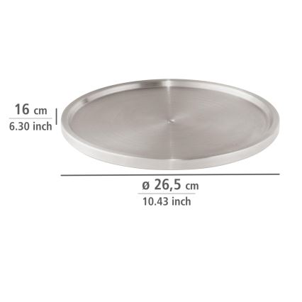 WENKO 2334100 - Vassoio in acciaio inossidabile 26,5x1,5 cm, inox/argento