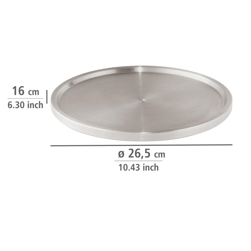 WENKO 2334100 - Vassoio in acciaio inossidabile 26,5x1,5 cm, inox/argento
