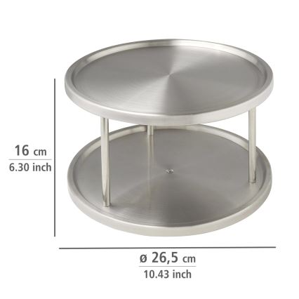 WENKO 2335100 - Carosello per mobile CABINET CAROUSEL 26,5x15,5 cm, acciaio inossidabile/argento