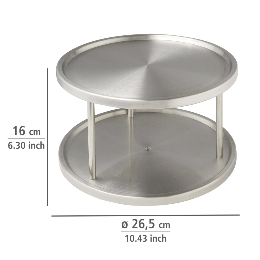WENKO 2335100 - Carosello per mobile CABINET CAROUSEL 26,5x15,5 cm, acciaio inossidabile/argento