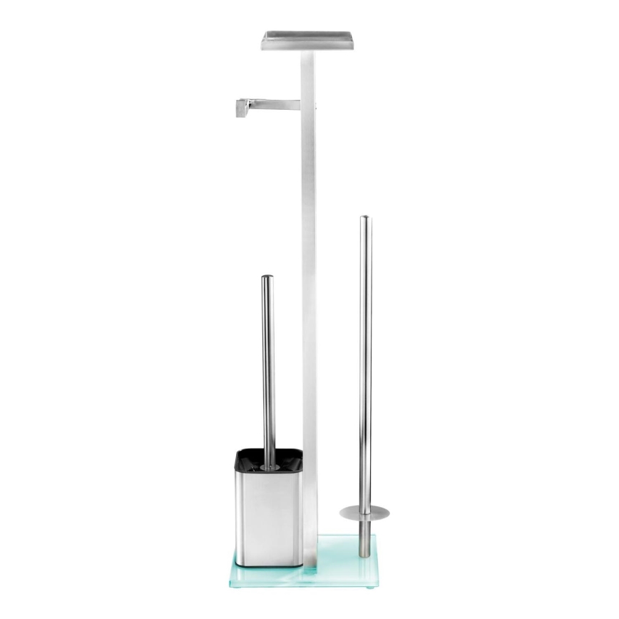 WENKO 23364100 - Scopino WC DEBAR 21x70,5 cm acciaio inox/satinato/bianco