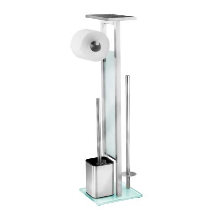 WENKO 23364100 - Scopino WC DEBAR 21x70,5 cm acciaio inox/satinato/bianco