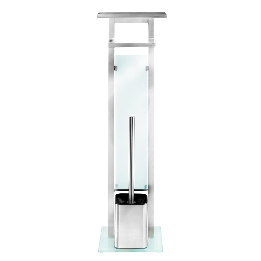 WENKO 23364100 - Scopino WC DEBAR 21x70,5 cm acciaio inox/satinato/bianco
