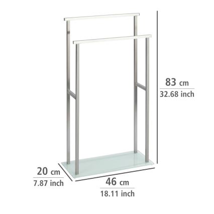 WENKO 23438100 - Porta asciugamani DEBAR 20x83 cm acciaio inox/satinato/bianco