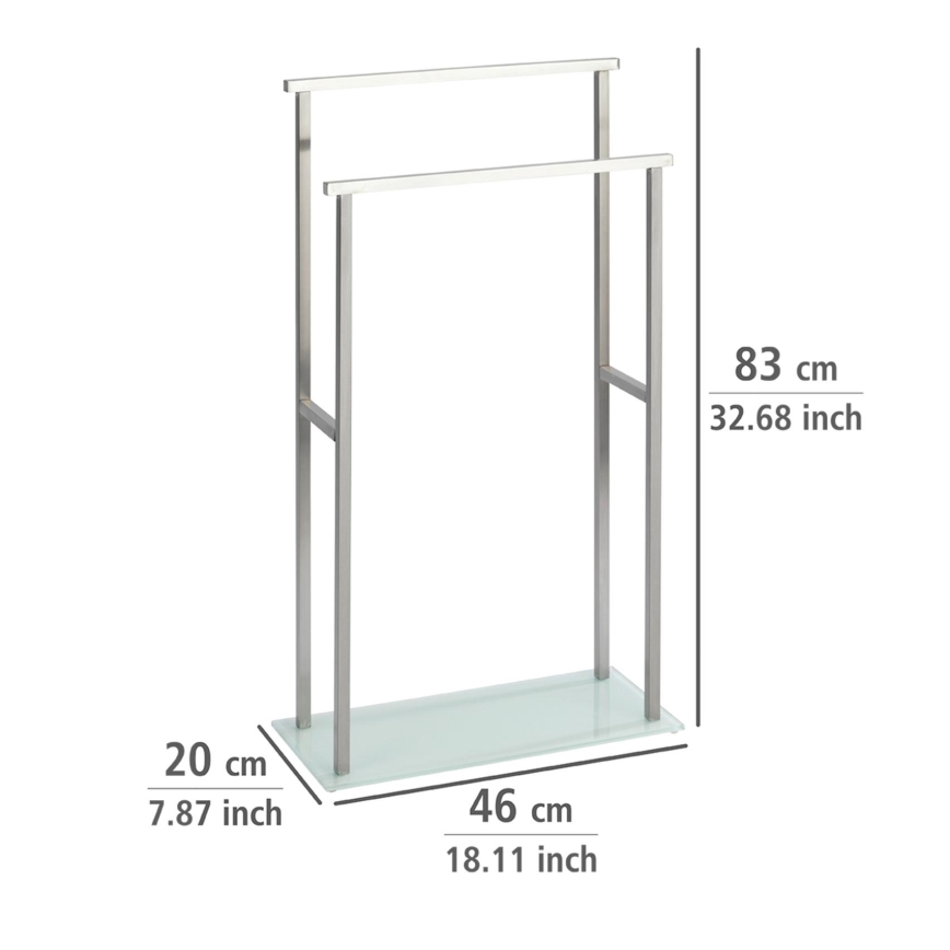 WENKO 23438100 - Porta asciugamani DEBAR 20x83 cm acciaio inox/satinato/bianco