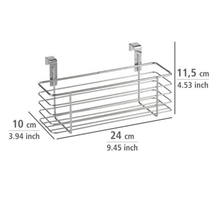 WENKO 2344100 - Cestino SLIM 24x11,5 cm cromo lucido/nero