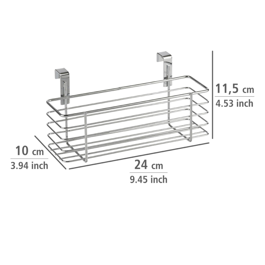 WENKO 2344100 - Cestino SLIM 24x11,5 cm cromo lucido/nero