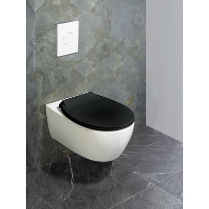 WENKO 23443100-WC sedile WC KOS 44x37 cm nero/argento