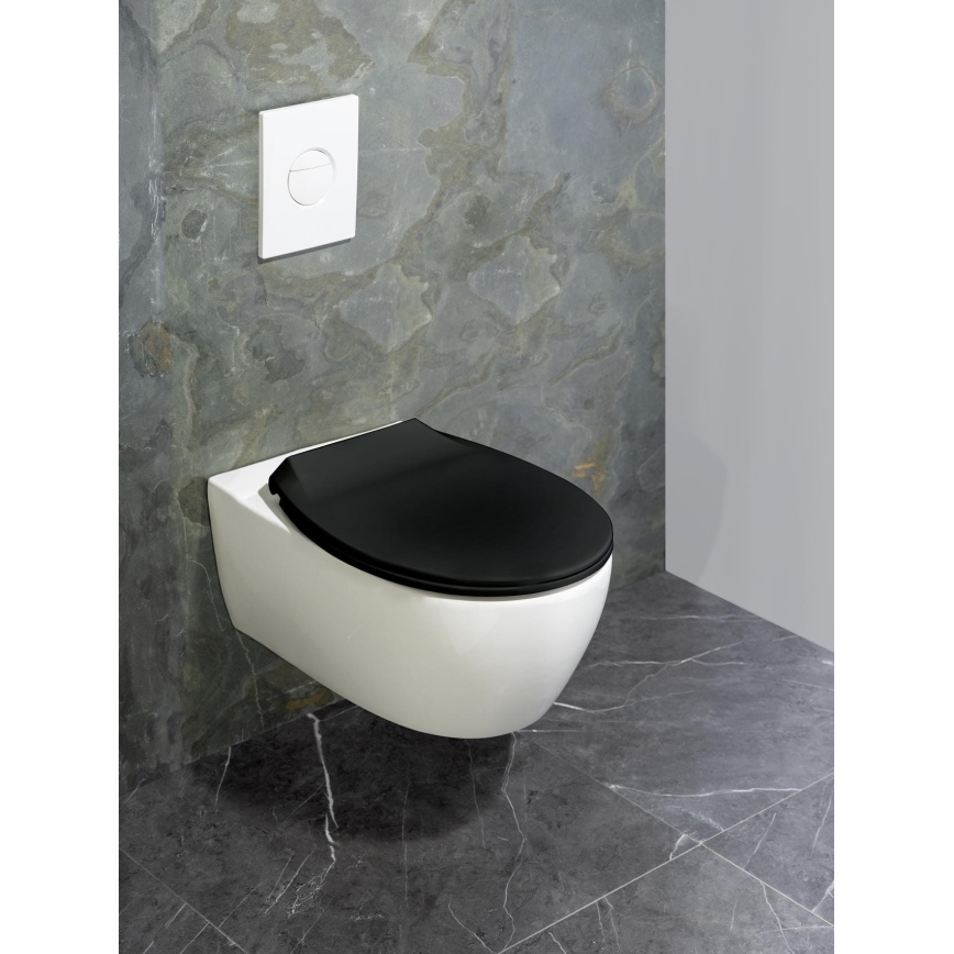 WENKO 23443100-WC sedile WC KOS 44x37 cm nero/argento