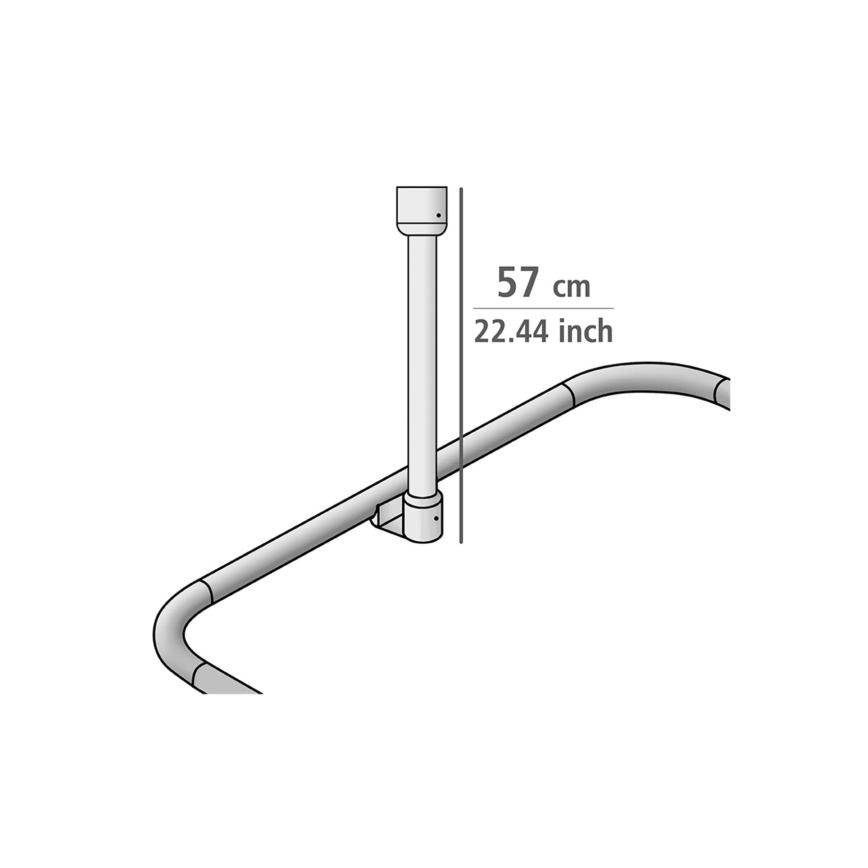 WENKO 23566100 - Supporto a soffitto UNIVERSAL 57 cm nero