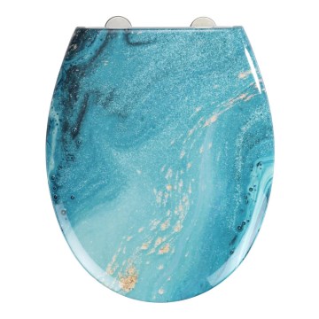WENKO 23571100-WC Sedile WC robusto con portata 300/350 KG, 44,5x37 cm, multicolore/argento