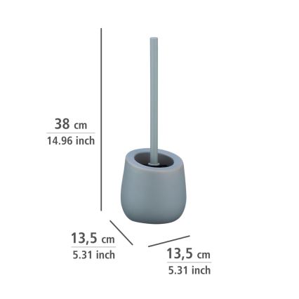 WENKO 23650100 - Scopino per WC BADI 13,5x38 cm grigio