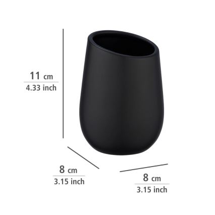 WENKO 23651800 - Portaspazzolini BADI 8x11 cm nero