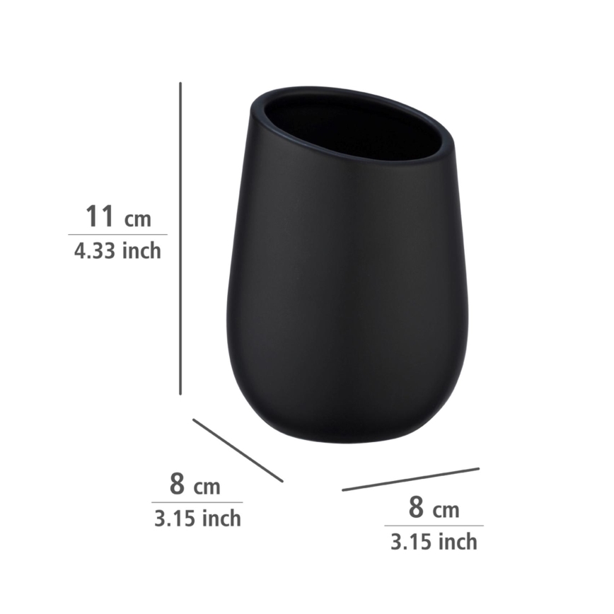 WENKO 23651800 - Portaspazzolini BADI 8x11 cm nero