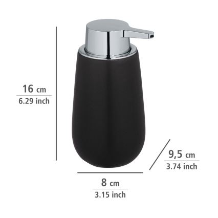 WENKO 23652800 - Dispenser per sapone BADI 320 ml nero