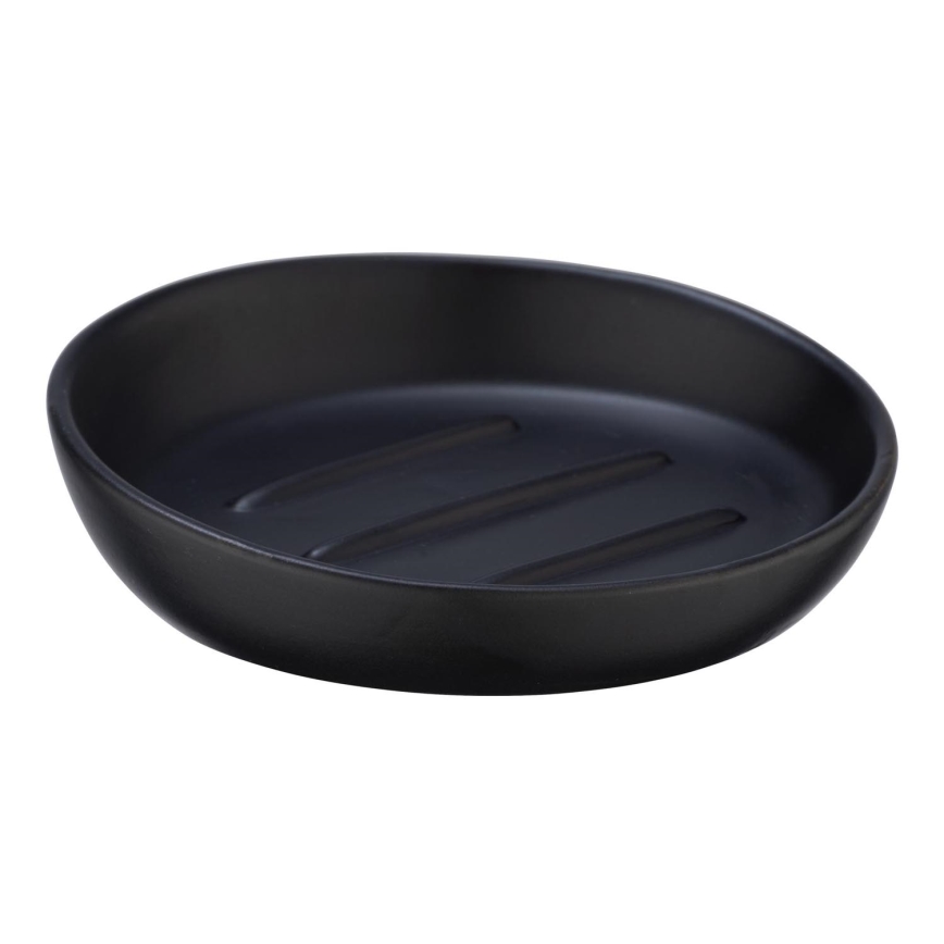 WENKO 23653100 - Portasapone BADI 11,5x3 cm nero