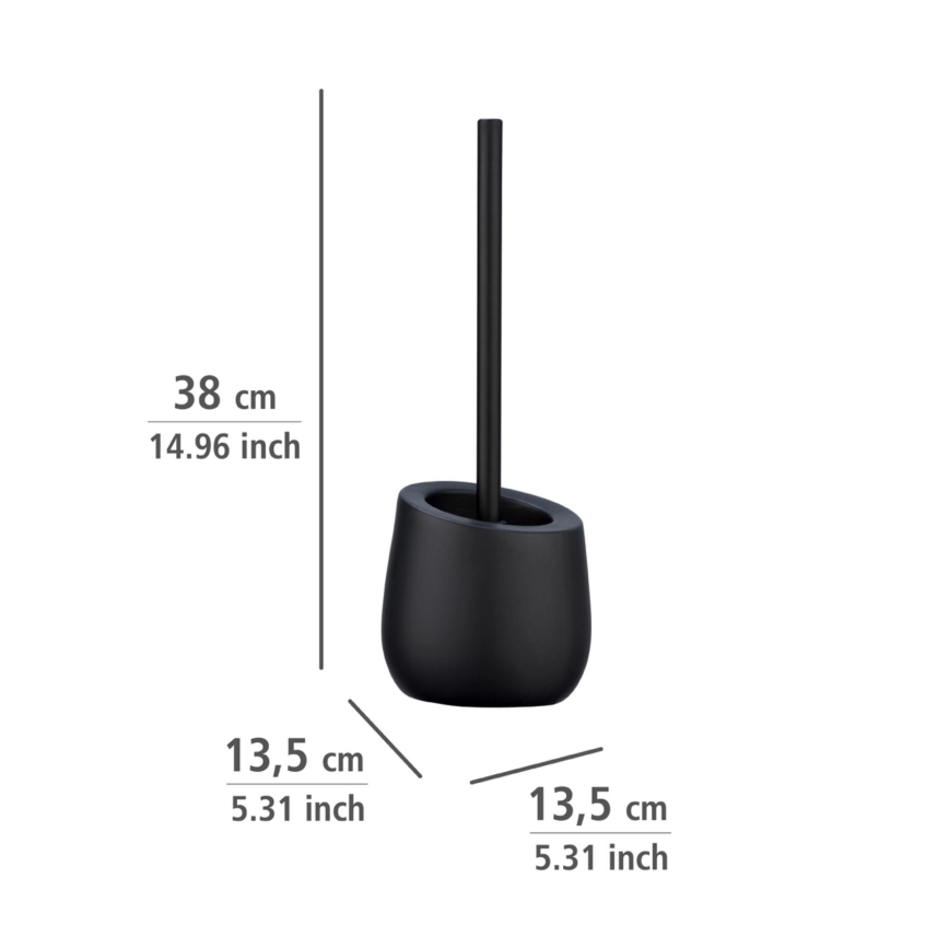 WENKO 23654800 - Spazzola WC BADI 13,5 x 38 cm nera