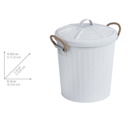 WENKO 23703100 - Cestino GARA 24x28,5 cm bianco