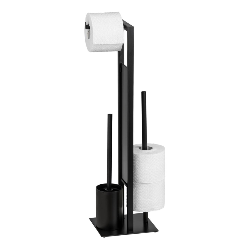 WENKO 23708100 - Scopino WC RIVALTA 18x70 cm nero