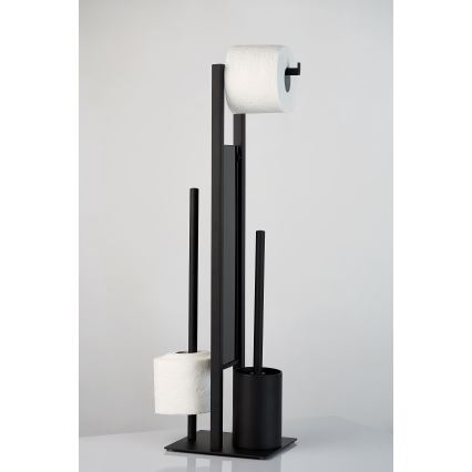 WENKO 23708100 - Scopino WC RIVALTA 18x70 cm nero