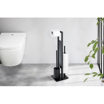 WENKO 23708100 - Scopino WC RIVALTA 18x70 cm nero
