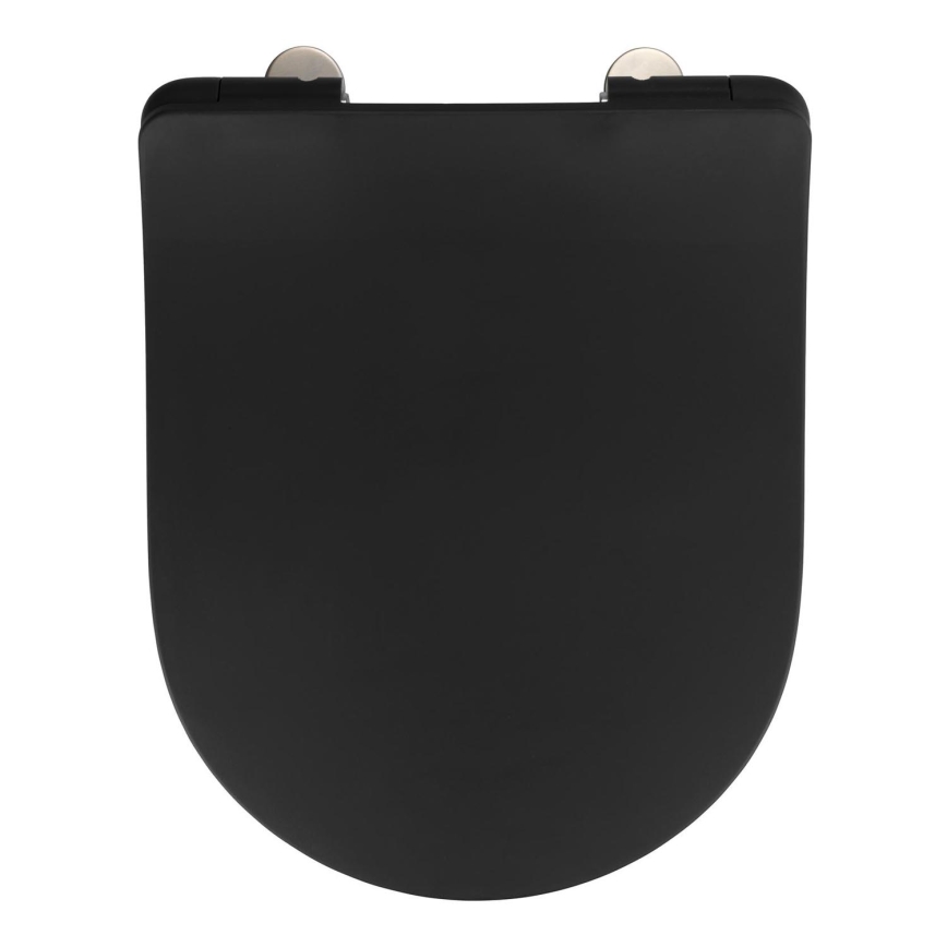 WENKO 23827100-WC sedile WC SEDILO 45,2x36,2 cm nero/argento