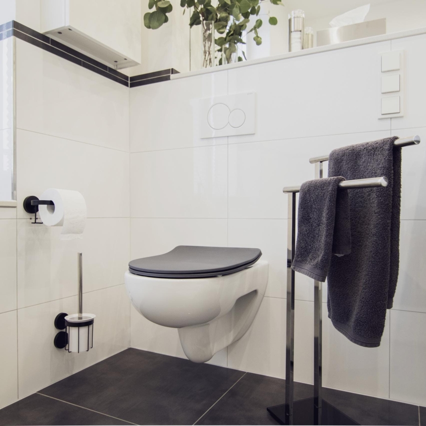 WENKO 23828100-WC sedile WC SEDILO 45,2x36,2 cm grigio/argento