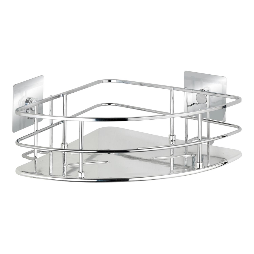 WENKO 23856800-Mensola TURBO-LOC QUADRO ED. 27,5x19,3 cm acciaio inox/lucido. cromato