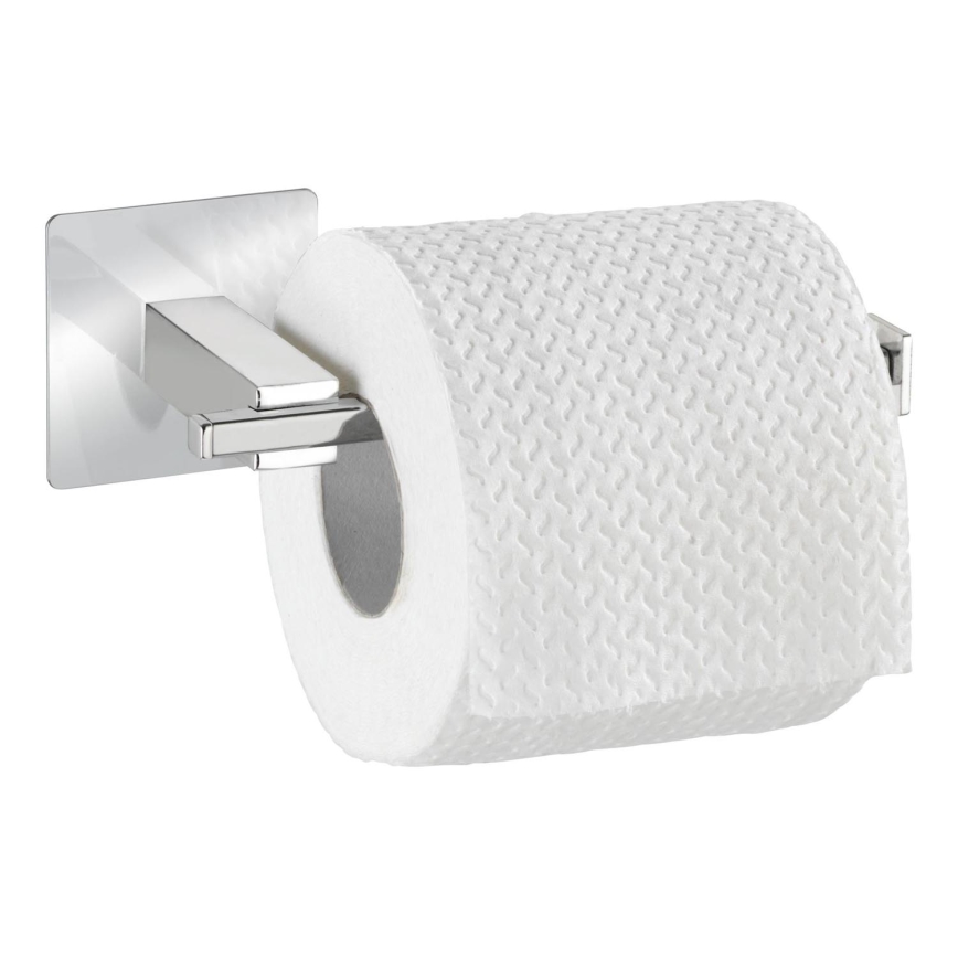 WENKO 23859800 - Portarotolo per carta igienica TURBO-LOC QUADRO ED 16,5x6,5 cm acciaio inox