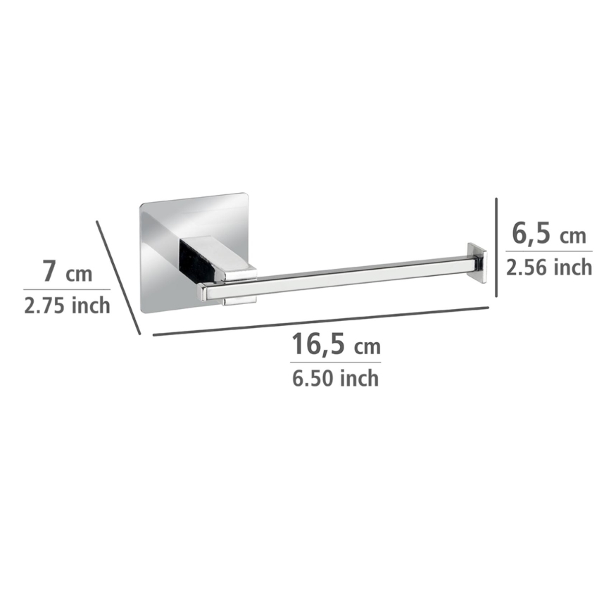 WENKO 23859800 - Portarotolo per carta igienica TURBO-LOC QUADRO ED 16,5x6,5 cm acciaio inox